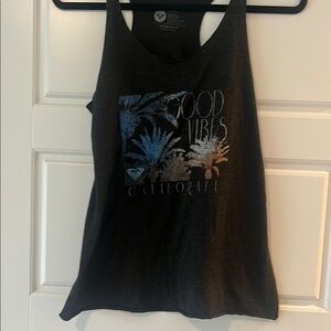 🔴5 for $25- Roxy charcoal Black Graphic Tank Top